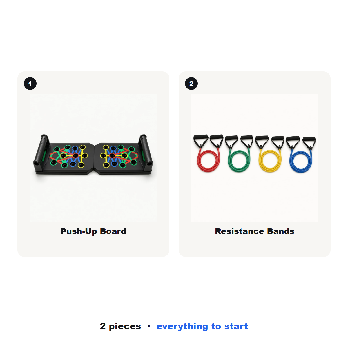 Home Gym Starter Kit — Push-Up Board + Resistance Bands