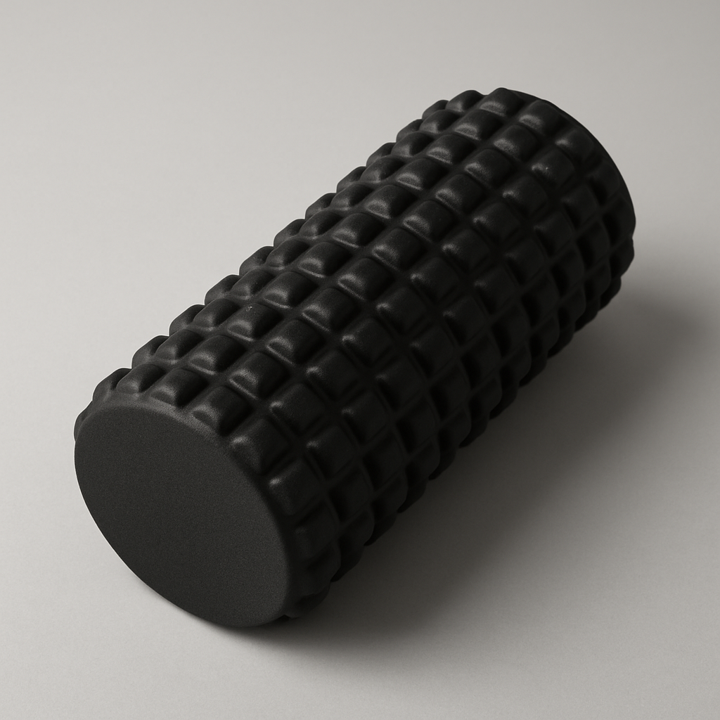 Textured grid foam roller, studio shot