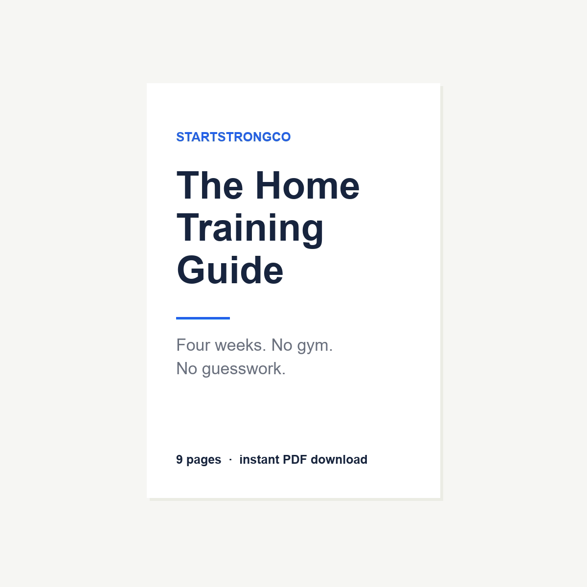 The Home Training Guide — 9-page PDF