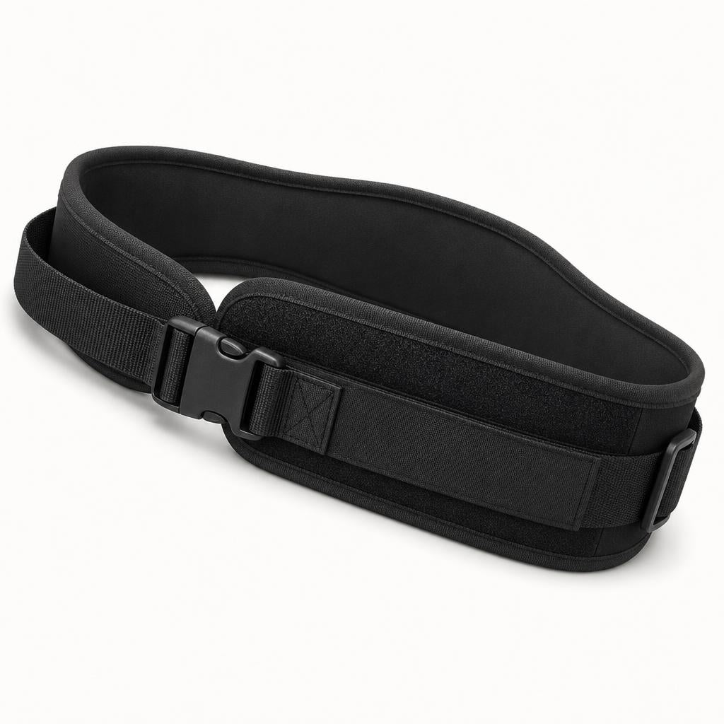 Adjustable weighted waist belt, front view