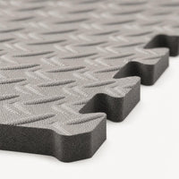 Close-up of the interlocking edge and texture